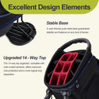 14 Way Golf Stand Bag, Golf Bags for Men with Stand, Top Dividers Ergonomic with 10 Pockets Golf Club Bags