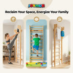 JOYMOR Gymnastics Swedish Ladder, Multiuse Exercise Ladder, Wall Mounted Pull Up Bar, Physical Therapy for Stretching