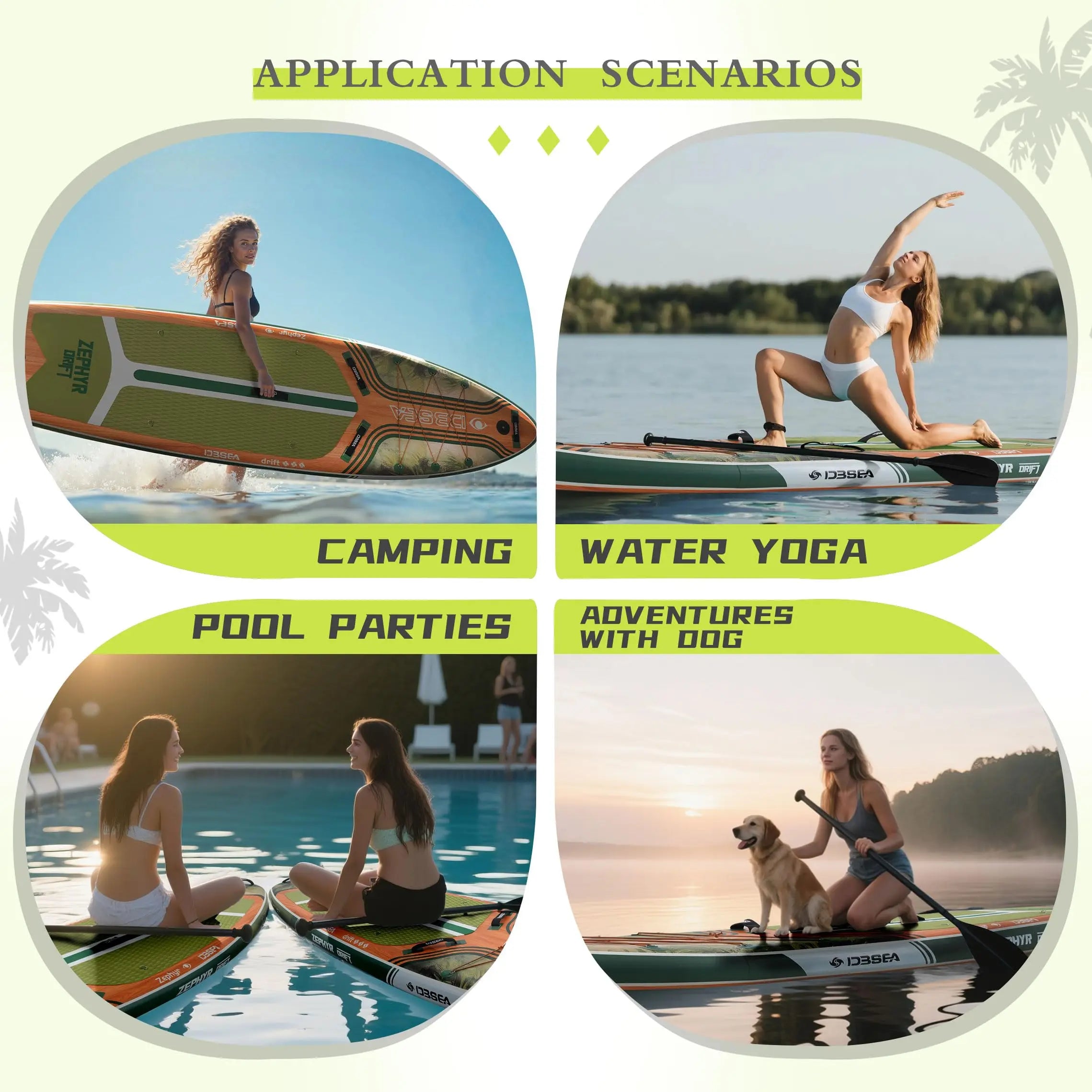 Genreen 11ft Inflatable Paddle Board Stand up Paddle Board with Premium SUP Accessories