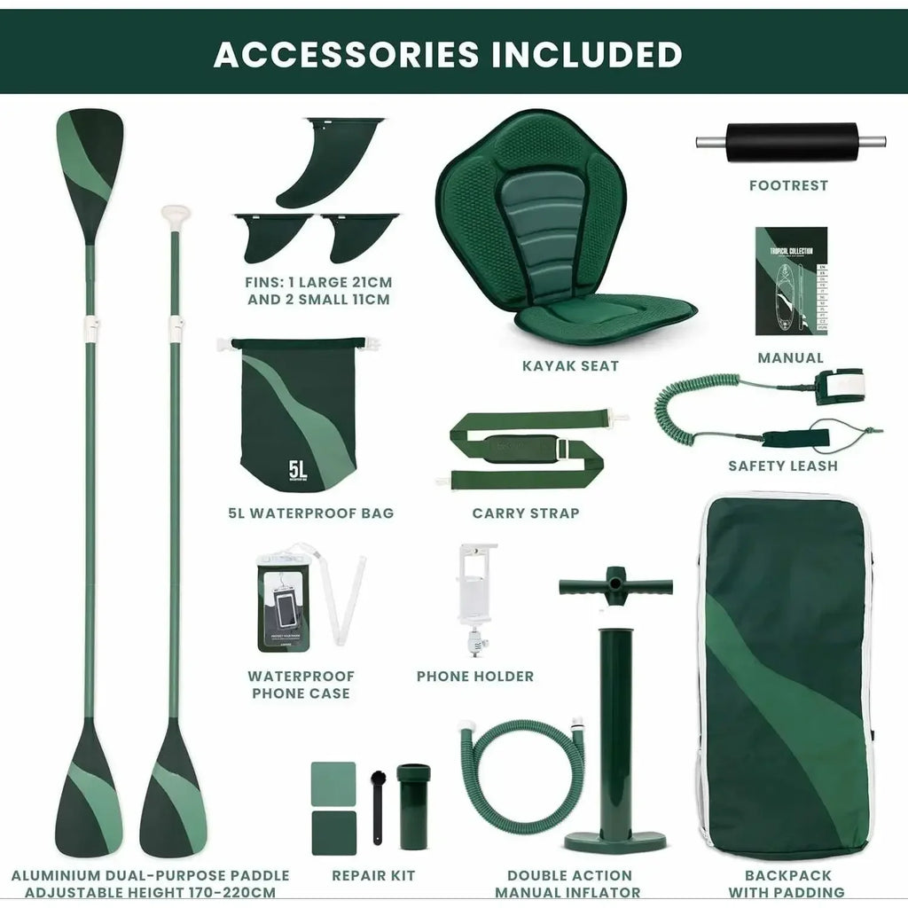 w_Inflatable Paddle Board for Adults with Accessories Included, Oar, Fins, Pump. Stand Up Paddleboard Great Stability