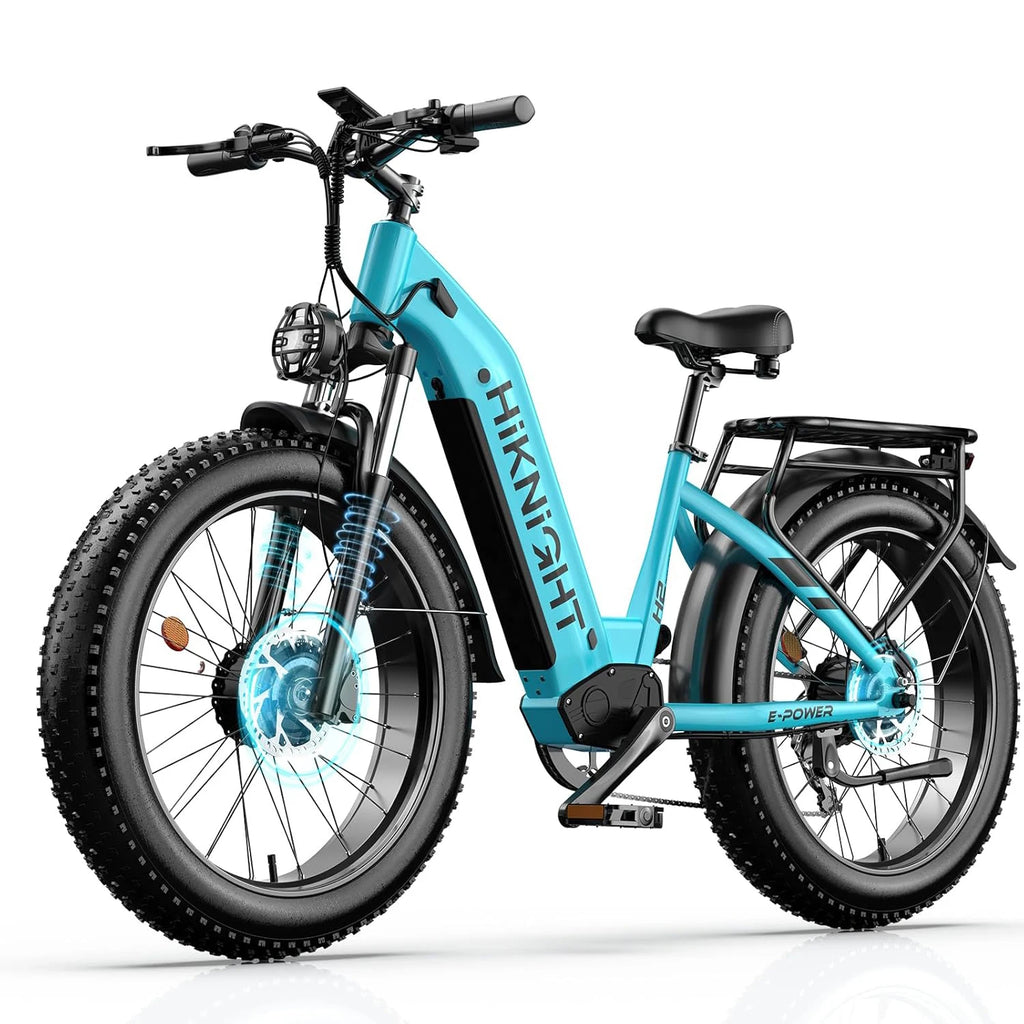 HIKNIGHT H2PRO Dual motor electric bicycle, 26 inch wide tire fast charging version, unisex off-road mountain electric bicycle