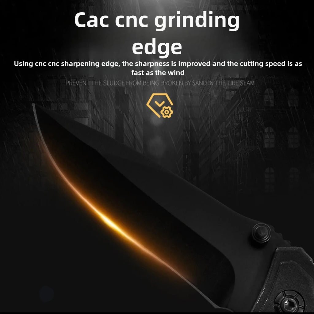 Multi functional outdoor camping knife with safety lock, suitable for fishing