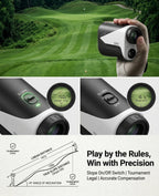 Golf Rangefinder with Slope -1000 Yards Range Finder with Flag Pole Locking Vibration-7X Magnification Rechargeable Golf Range Finders for Hunting