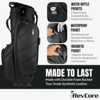Upgraded Hybrid Luxury Golf Stand Bag, Tour Grade Synthetic Leather w/ScratchGuard, 14 Way Dividers, 2 Cooler Pockets