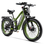 Cybervelo EK9 26"x4.0" 5000w Peak motor, up to 120 Miles Range, 52V 40Ah Battery E-Bike, Luxury Adult Fat Tire Electric Bicycles