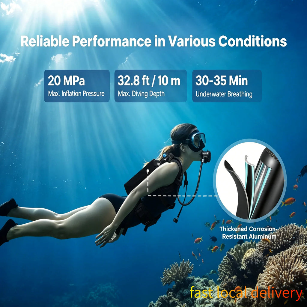 SMACO S700 Plus 1.9L Professional Diving Cylinder Fast Local Dispatch Local Delivery For Deep Diving Outdoor Underwater Sports P