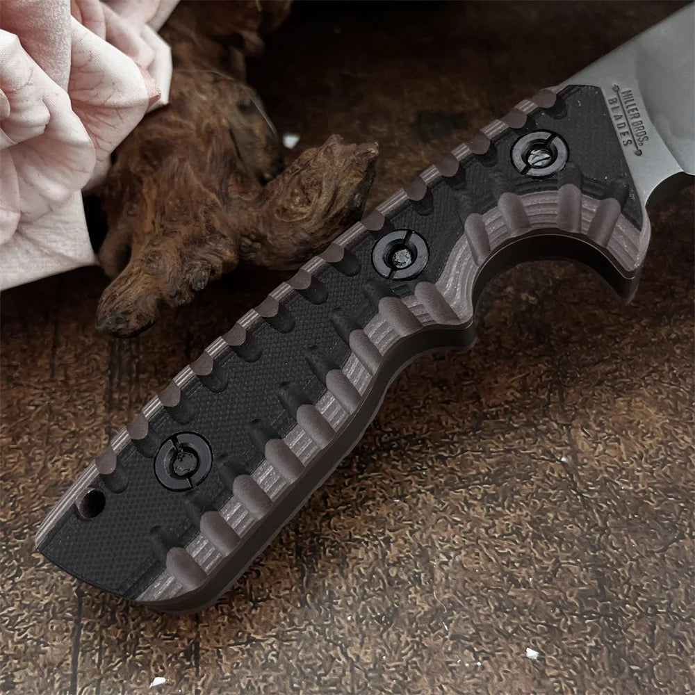 High-Quality Outdoor Multi-Purpose Fixed-Blade Knife D2 Steel Blade with G10 Handle Camping Self-Defense Carry Christmas Gift