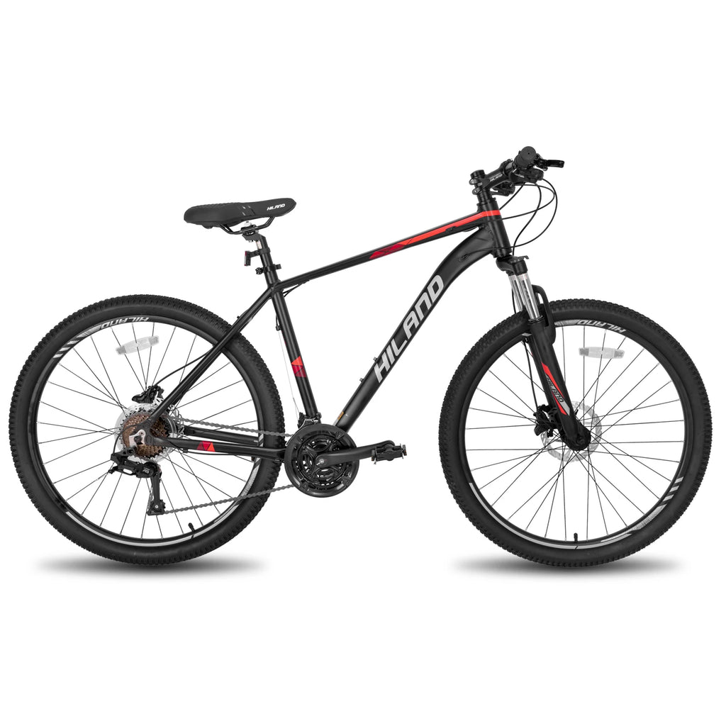 Hiland Aluminum Mountain Bike 21 Speeds, Hydraulic Disc-Brakes, Lock-Out Suspension Fork, 27.5 inch Wheel, Men