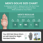 Men's Golf Glove Left Hand - All-Weather Rain Grip for Right-Handed Golfers, Durable White Design 1 Pack