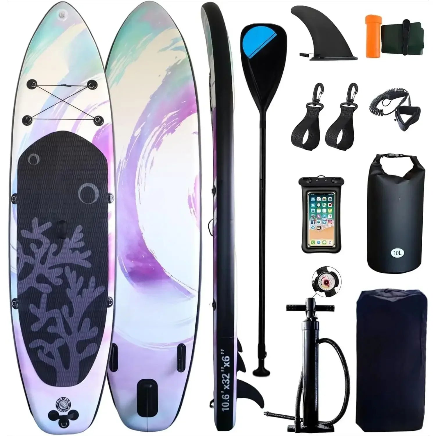 W_Inflatable Paddle Board for Adult, Paddle Board for All Skill Levels, Wide SUP Board with Primium Accessories Include SUP