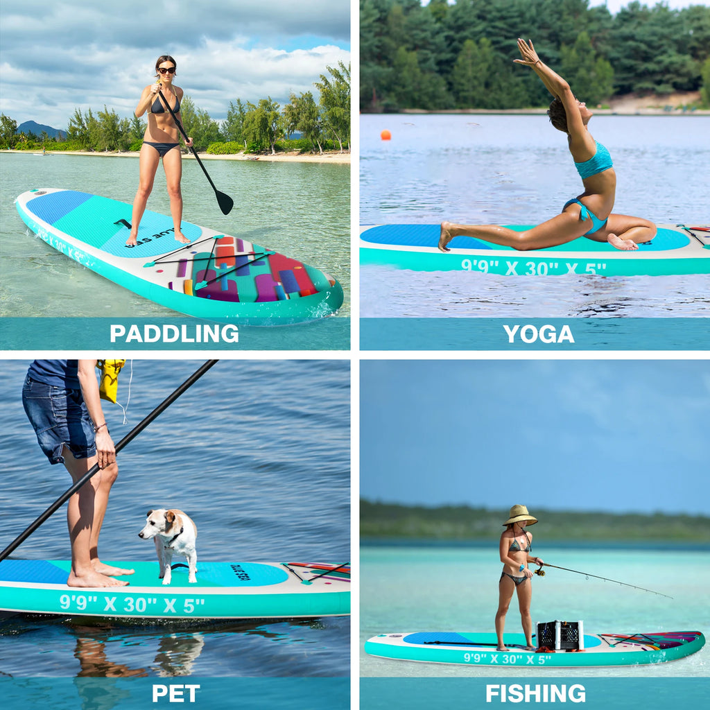 9ft 9in Inflatable Stand Up Paddle Board for Adults
