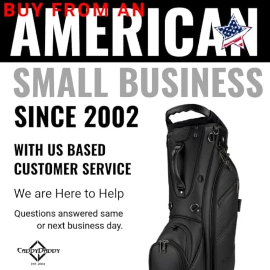 Upgraded Hybrid Luxury Golf Stand Bag, Tour Grade Synthetic Leather w/ScratchGuard, 14 Way Dividers, 2 Cooler Pockets