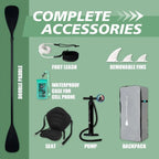 W_Inflatable Stand Up Paddle Board with Premium SUP Paddleboard Accessories, Anti-Slip EVA Deck, 11'/10'6''