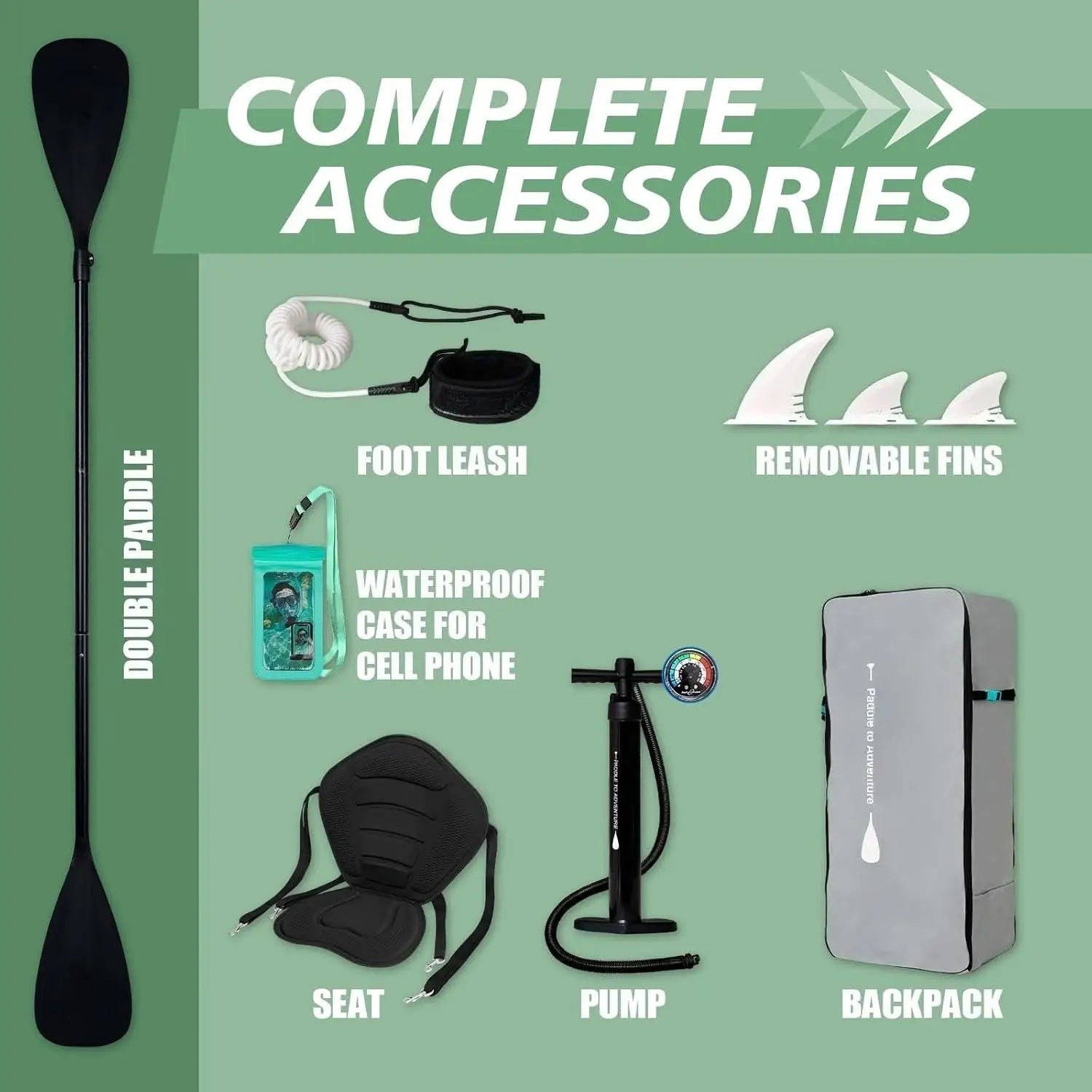 W_Inflatable Stand Up Paddle Board with Premium SUP Paddleboard Accessories, Anti-Slip EVA Deck, 11'/10'6''