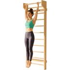 JOYMOR Gymnastics Swedish Ladder, Multiuse Exercise Ladder, Wall Mounted Pull Up Bar, Physical Therapy for Stretching