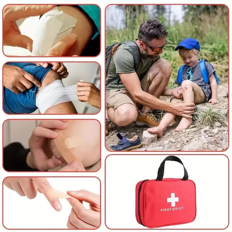 184pcs First Aid Kit, Multi-purpose Emergency Medical Supplies Portable Medical Bag, For Outdoor Hiking, Camping And More Rescue