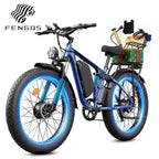 FENGQS Q8PLUS 60V 6000W adult electric bicycle, long range 45 mph high-speed wide tire fully shock-absorbing mountain bike