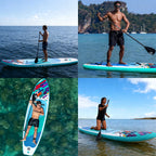 Stand Up Paddle Board 9.9ft x 30in Stable & Lightweight Inflatable SUP for Adults with Full Accessories: Pump, Paddle, and Bag.