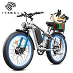 FENGQS Q8PLUS 60V 6000W adult electric bicycle, long range 45 mph high-speed wide tire fully shock-absorbing mountain bike