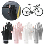 Lady Sunscreen Ice Silk Gloves Cycling Gloves Breathable Motorcycle Gloves Bicycle Gloves for Golf Driving Riding Fishing Hiking