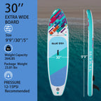 Stand Up Paddle Board 9.9ft x 30in Stable & Lightweight Inflatable SUP for Adults with Full Accessories: Pump, Paddle, and Bag.