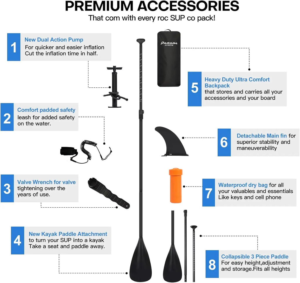 Inflatable Stand Up Paddle Board, 10'x31 x6 SUP with Premium Paddle Board Accessories Kit, Anti-Slip