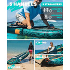 W_11'6*35" Super Wide Inflatable Paddle Board, Ultra Stable Stand Up Paddleboards for 450lb/3 People/Family/Big