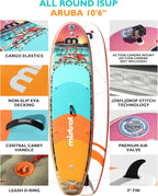 Inflatable Stand Up Paddle Board with SUP Accessories, 10'6''x33''x6'' All-Round SUP for Family