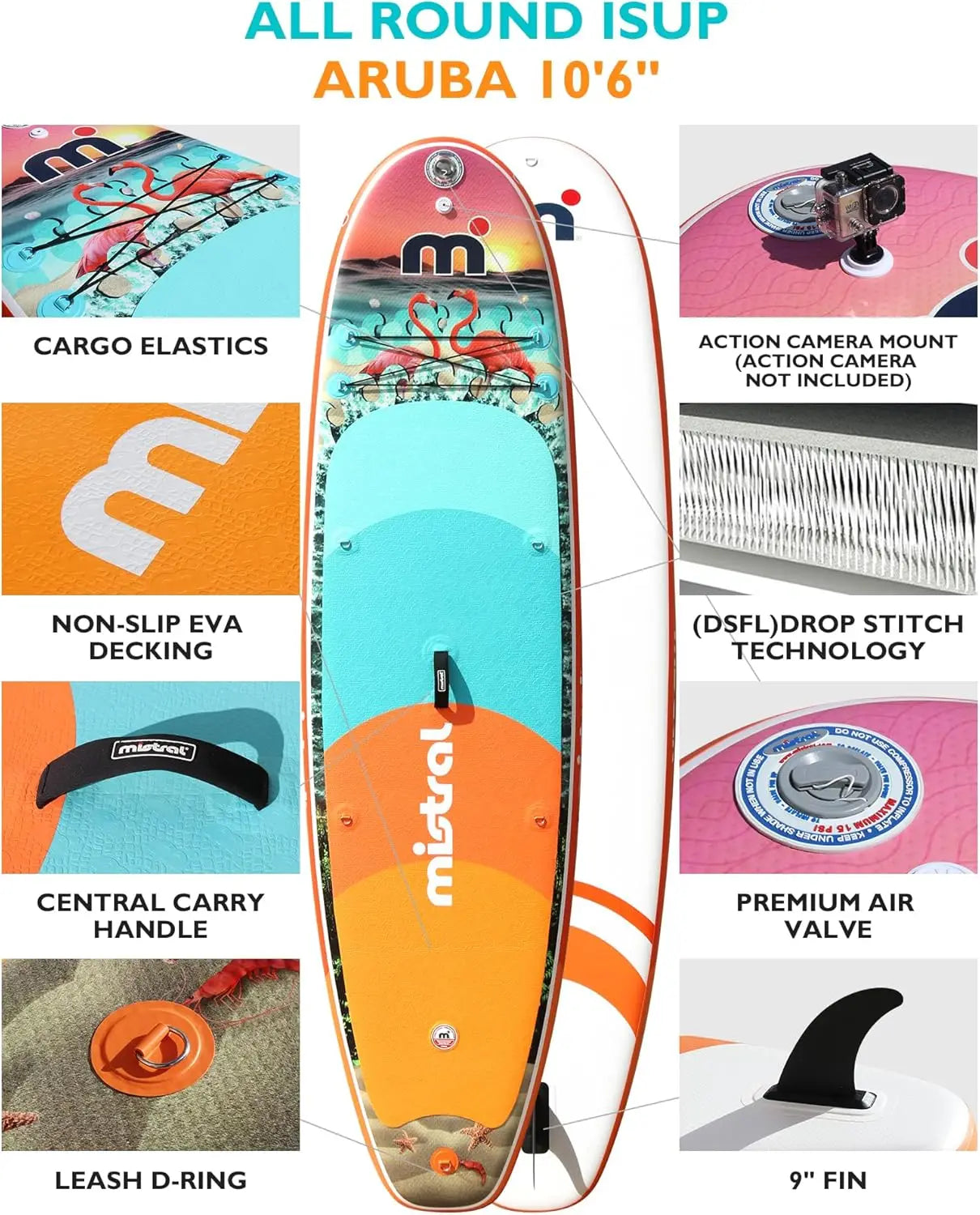 Inflatable Stand Up Paddle Board with SUP Accessories, 10'6''x33''x6'' All-Round SUP for Family