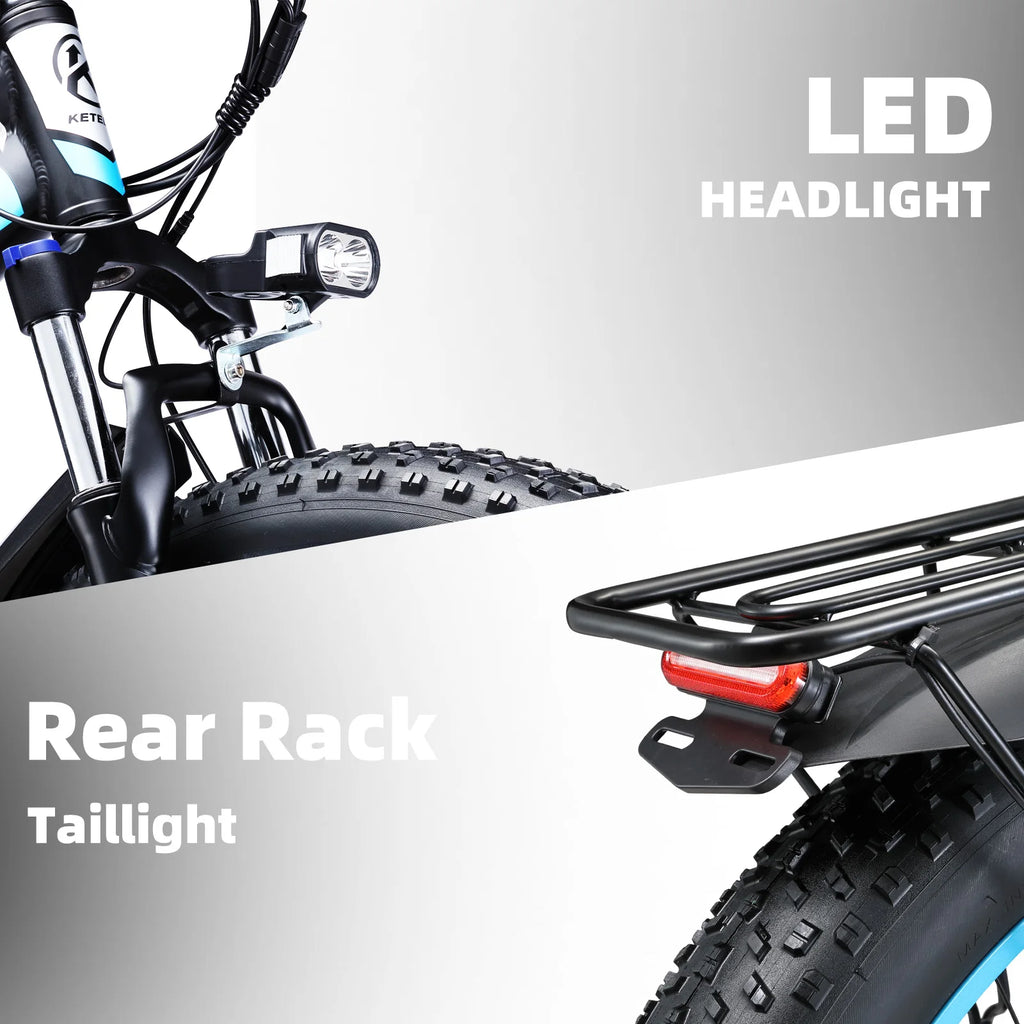 Electric Bike 1000W Motor 48V 20/15AH Lithium Battery E Bike Smart LCD Display 26 Inch All-terrain Fat Tires Electric Bicycle