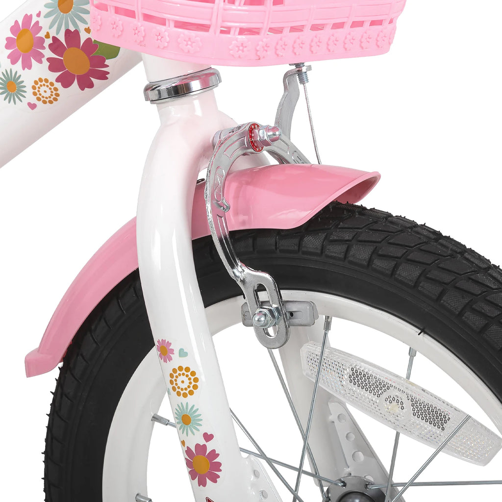 JOYSTAR Little Daisy Kids Bike for Girls Ages 2-7 Years,  Bikes with Doll Bike Seat & Streamers,Bikes with Flag & Number Plate