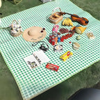 Waterproof Picnic Mat  - Ins Style Outdoor Blanket, Portable, Dirt-Proof, for Beach, Camping, Park, Easy Fold (Blue/Checke