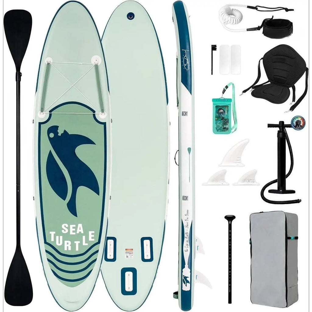 W_Inflatable Stand Up Paddle Board with Premium SUP Paddleboard Accessories, Anti-Slip EVA Deck, 11'/10'6''