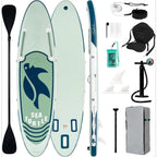 W_Inflatable Stand Up Paddle Board with Premium SUP Paddleboard Accessories, Anti-Slip EVA Deck, 11'/10'6''