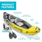 68307EP Explorer K2 Inflatable Kayak Set Deluxe 86in Kayak Paddles and HighOutput Pump Adjustable Seats with Backrest Removable