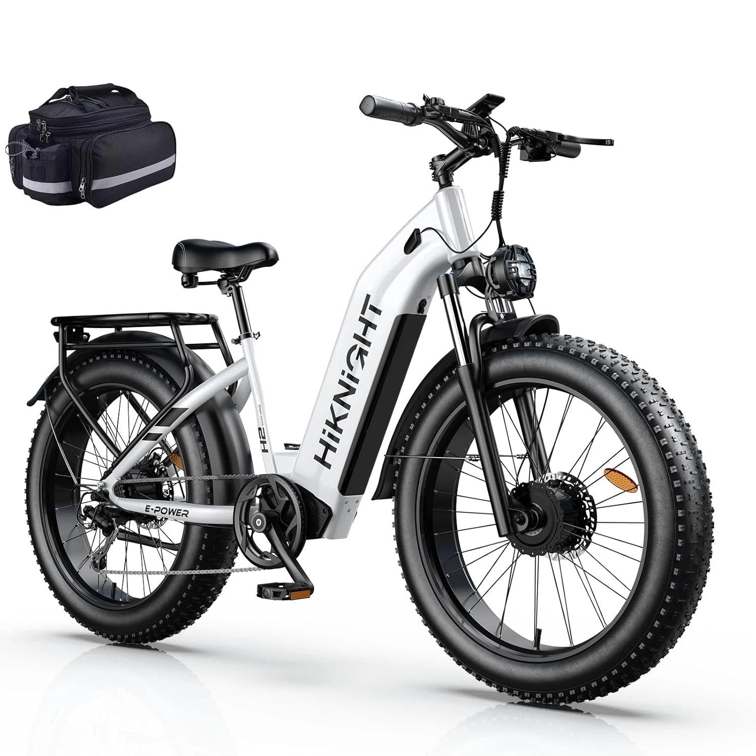 HIKNIGHT H2PRO Dual motor electric bicycle, 26 inch wide tire fast charging version, unisex off-road mountain electric bicycle
