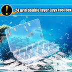 10/15/24 Grids Fishing Tackle Box Squid Jig Hard Lure Tool Case Visible Fishing Tackle Box Fishing Lure Bait Hooks Storage Box