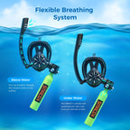 SMACO Mini Scuba Tank with Snorkel Mask 0.5L Portable Small Diving Tank with Full Face Diving Mask Reusable Pony Bottle Diving