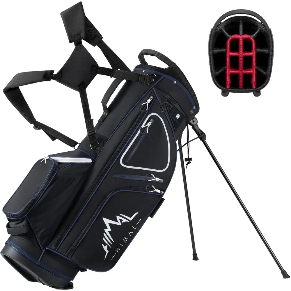 14 Way Golf Stand Bag, Golf Bags for Men with Stand, Top Dividers Ergonomic with 10 Pockets Golf Club Bags