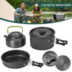 3PCS Outdoor Camping Pot Set Pot Pan Kettle Set Portable Cooker Set with Mesh Bag for Camping Backpacking Outdoor Cooking Picnic