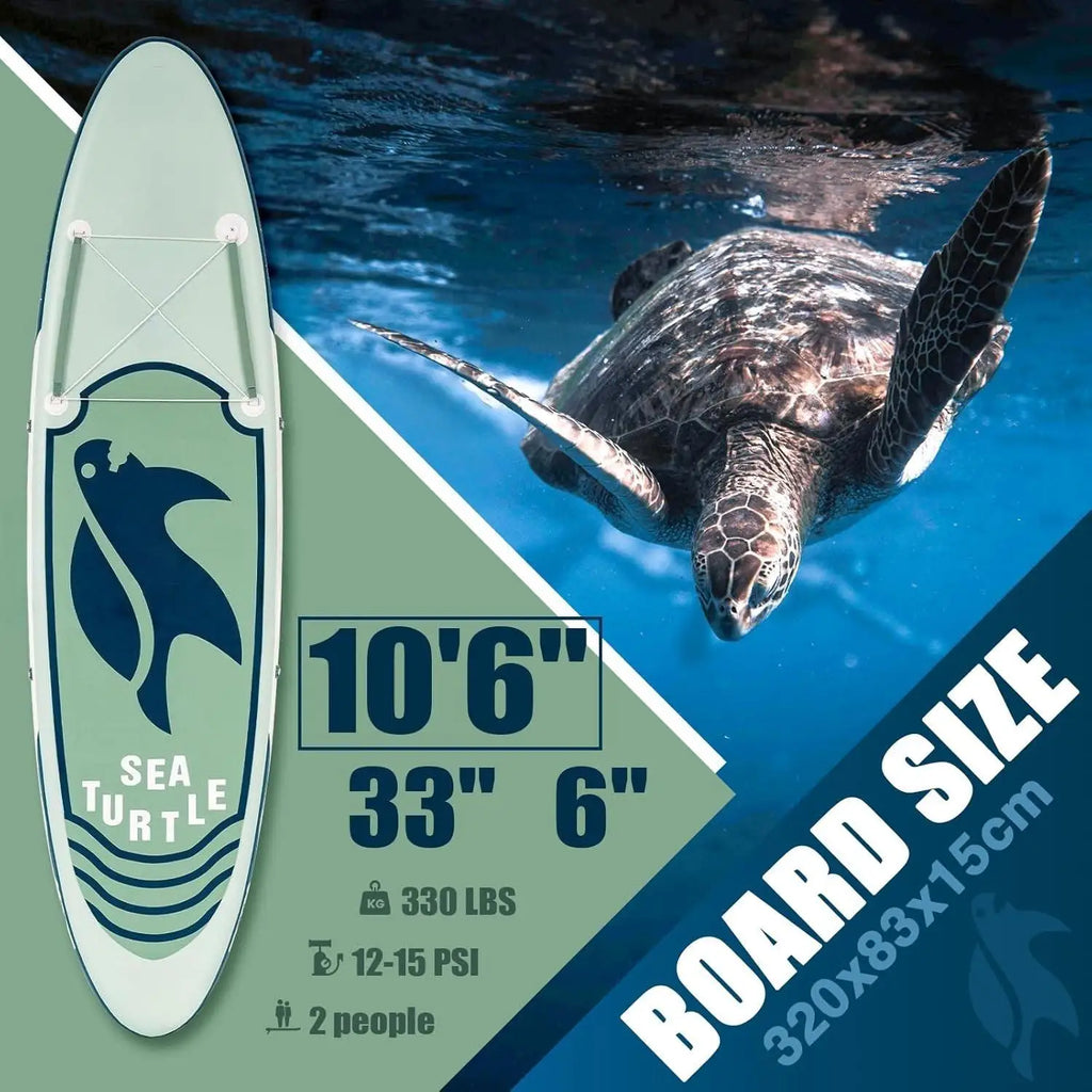W_Inflatable Stand Up Paddle Board with Premium SUP Paddleboard Accessories, Anti-Slip EVA Deck, 11'/10'6''