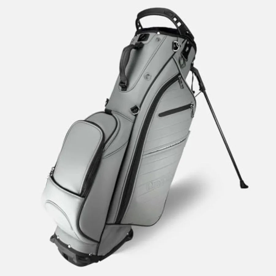 Upgraded Hybrid Luxury Golf Stand Bag, Tour Grade Synthetic Leather w/ScratchGuard, 14 Way Dividers, 2 Cooler Pockets