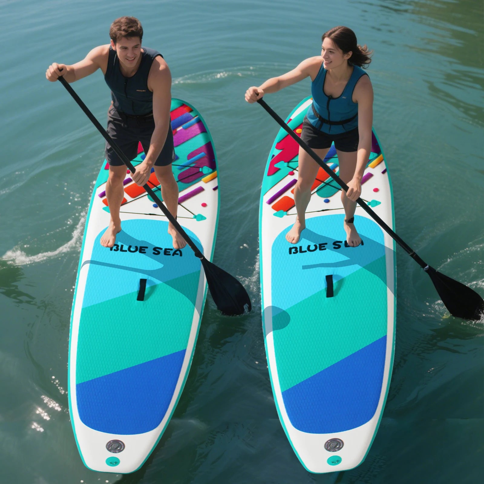 9ft 9in Inflatable Stand Up Paddle Board for Adults