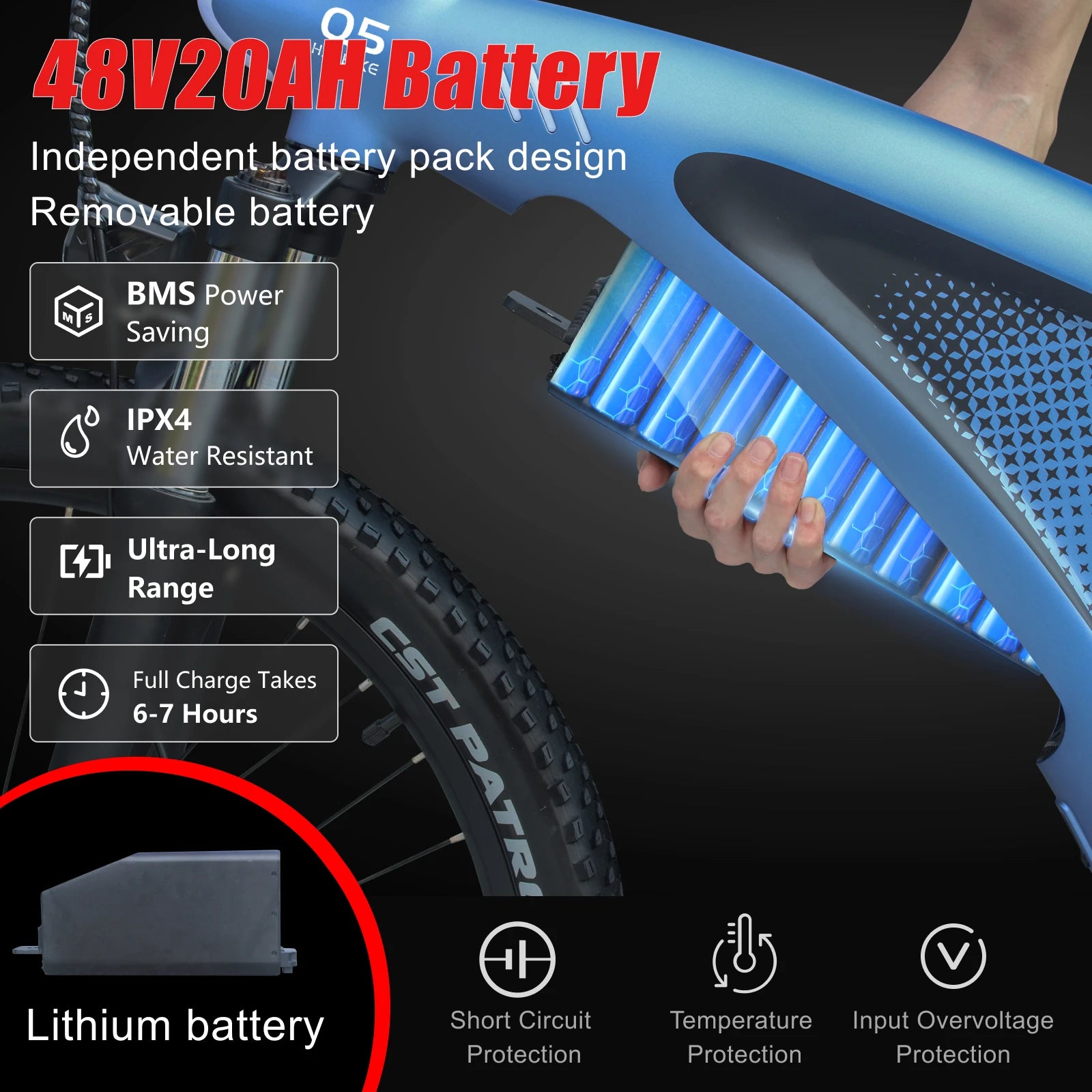 HX Q5 Ebikes 2000W Adults Electric Bike Bicycle 2000W 48V 20AH 27.5 Inch Off-Road Tire Electric E Bikes Mountain Ebike