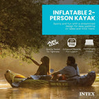 68307EP Explorer K2 Inflatable Kayak Set Deluxe 86in Kayak Paddles and HighOutput Pump Adjustable Seats with Backrest Removable