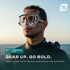 Pano 3 Scuba Diving Mask, Tempered Glass Snorkel Mask Three-Window Scuba Mask No Leak Dive Mask Silicone