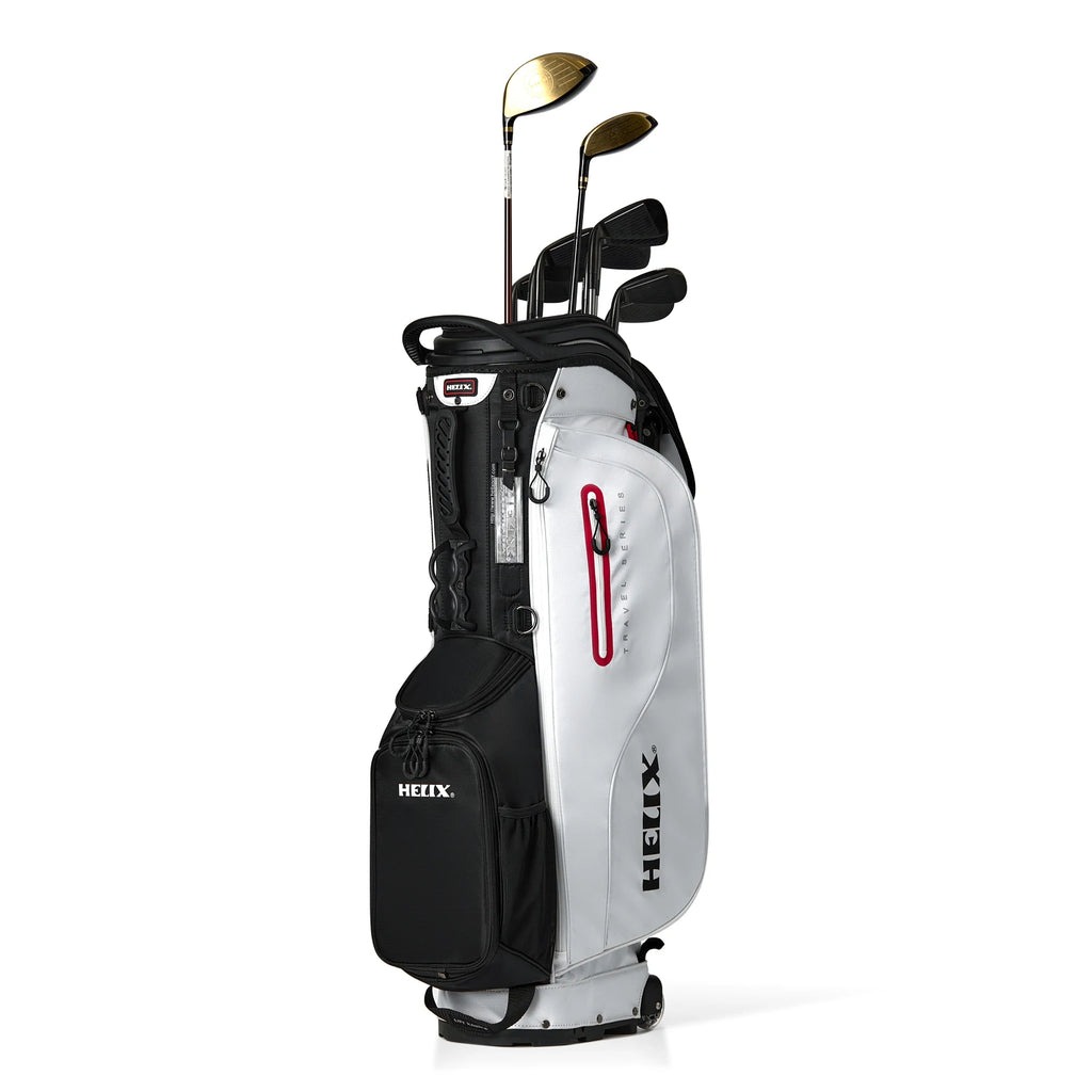 HELIX Golf Stand Bag with Retractable Top Cover and Wheels Easy for Travel and Daily Use Golf Bag 6 Way Divider