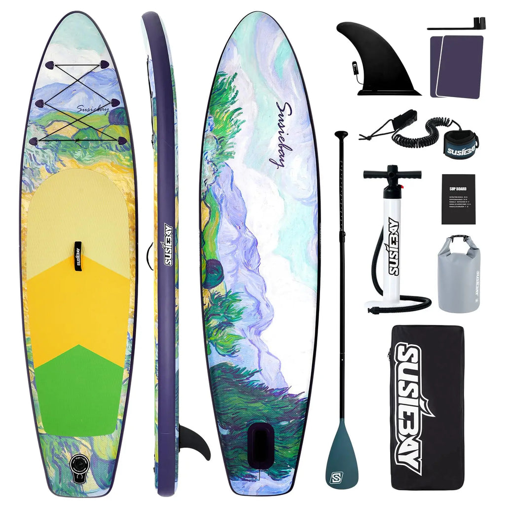 Mseasfree Inflatable Stand up Paddle Board, 10ft Paddle Boards with Premium SUP Accessories