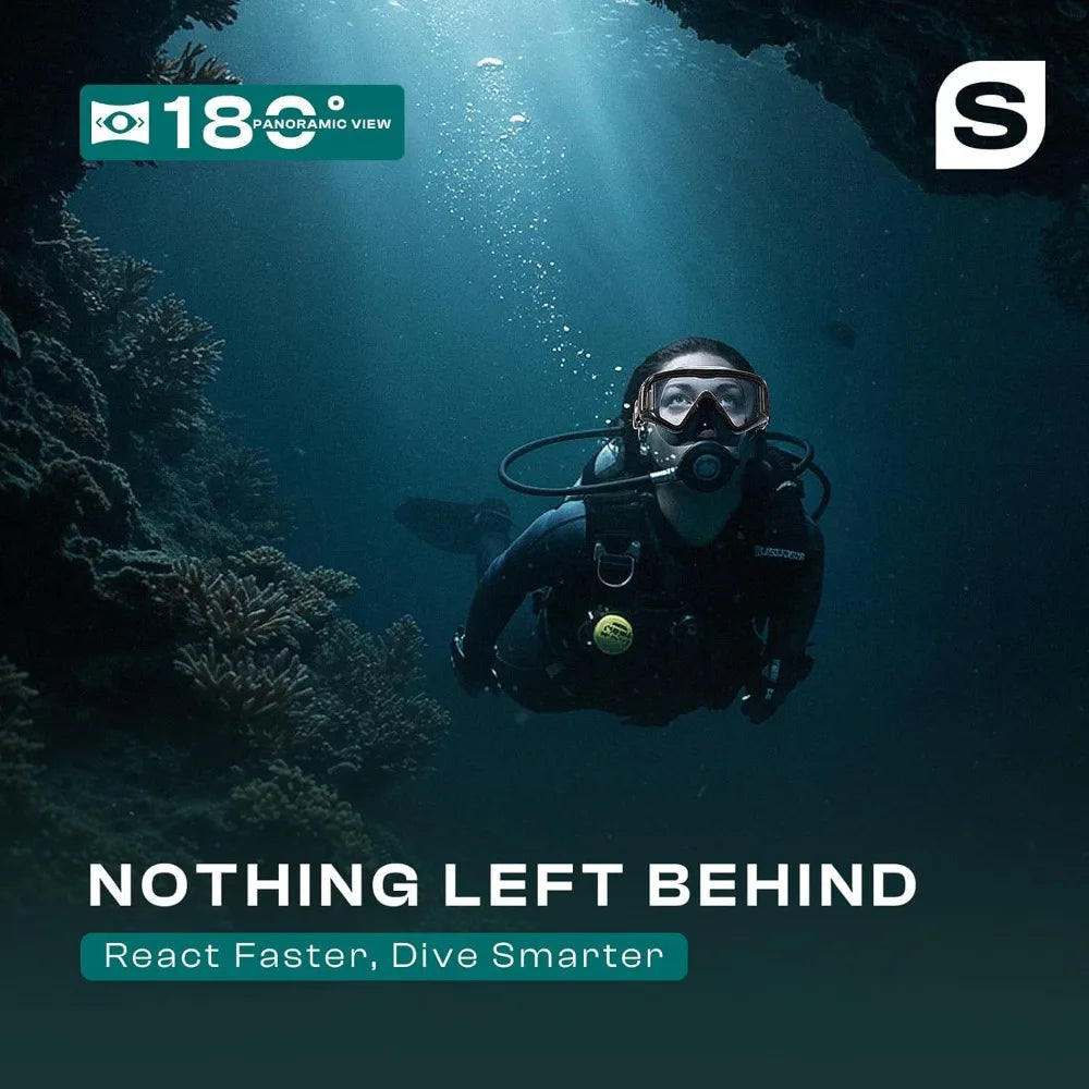 Pano 3 Scuba Diving Mask, Tempered Glass Snorkel Mask Three-Window Scuba Mask No Leak Dive Mask Silicone