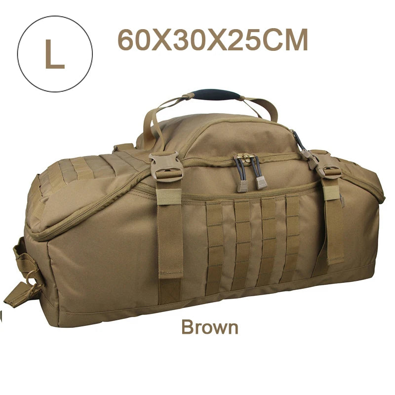 LQARMY 30L 45L 80L Sport Travel Bag Molle Tactical Backpack Gym Fitness Bag Large Duffle Bags for Camping Hunting Fishing